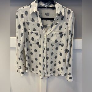 Express White and Black Portofino Blouse
Size XS
